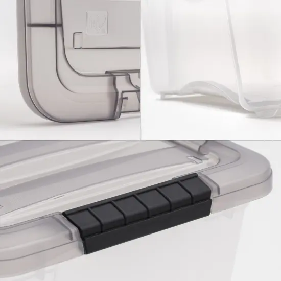 IRIS USA 72 Quart Stack & Pull Clear storage Box, Gray, 3 Pack {6}