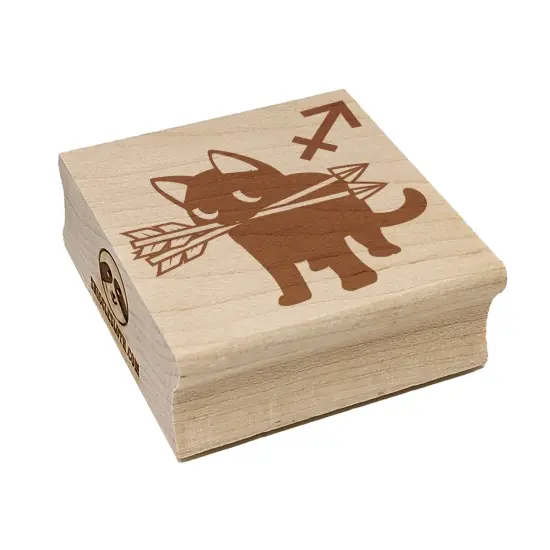 Astrological Cat Sagittarius Horoscope Zodiac Sign Square Rubber Stamp for Stamping Crafting {7}