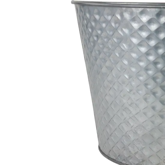 Northlight 14" Silver Zinc Bucket Christmas Tree Collar {6}