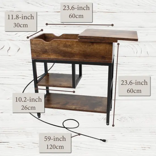 Creekview Home Emporium Narrow End Table with Charging Station with USB Ports {2}