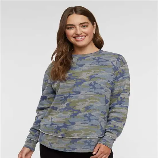 LAT&reg; Women's Weekend Fleece Crewneck Sweatshirt Granite heather {5}