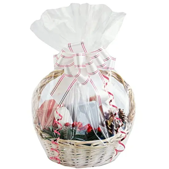 5 Pieces Large Cellophane Bags for Gift basket 24x30 Inches Clear Basket Bags 5Pieces {2}