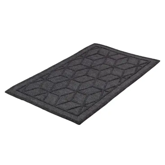 Northlight Gray Diamond Patterned Rectangular Coir Doormat 18" x 30" {5}