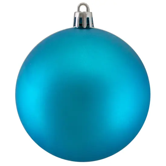 Northlight Matte Shatterproof Christmas Ball Ornaments 3.25" (80mm) - Turquoise Blue - 32ct {4}