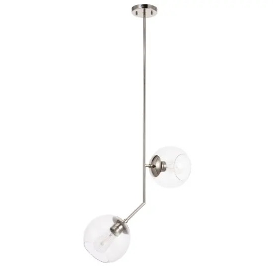 Ryland 2 light Chrome and Clear glass pendant {5}