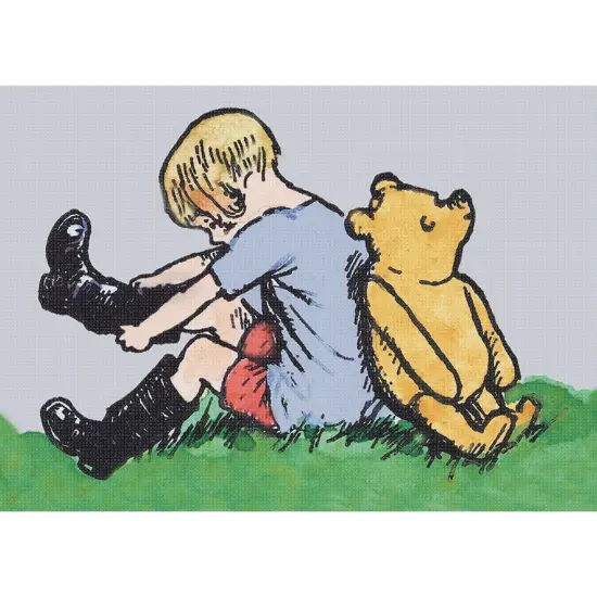 Pooh Bear and Christopher Robin Counted Cross Stitch Pattern {2}