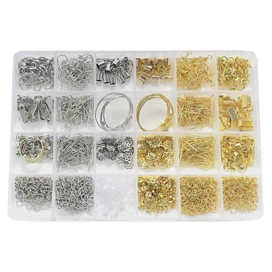 Jewelry Findings Kit of 24 Gold/Silver Plated Items {1}
