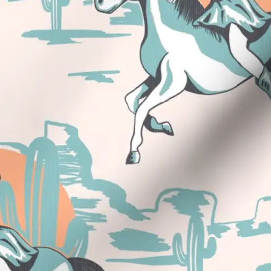 Various Fabrics by the Yard or Fat Quarter Western Retro Horse Cowgirl Pinup Southwestern Cactus Desert Rustic Custom Printed Fabric by Spoonflower {7}