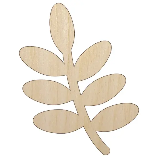 Leaf Branch Solid Unfinished Wood Shape Piece Cutout for DIY Craft Projects {1}