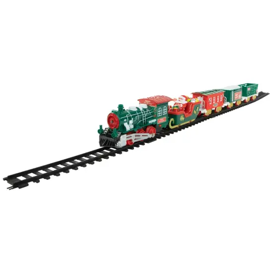Northlight 30 Pc Battery Operated Lighted and Animated Classic Christmas Train Set with Music Green {1}