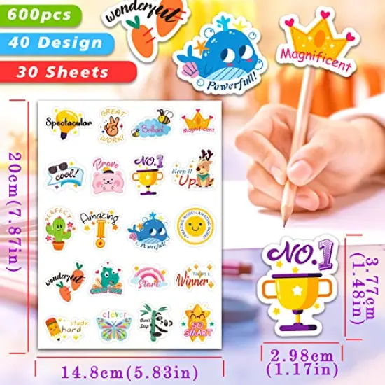 Reward Stickers for Kids,600PCS Motivational Stickers for Teachers Stickers Packs,Cute Animal Reward Stickers for Students Award School Incentive Stickers Teacher Supplies for Classroom {6}