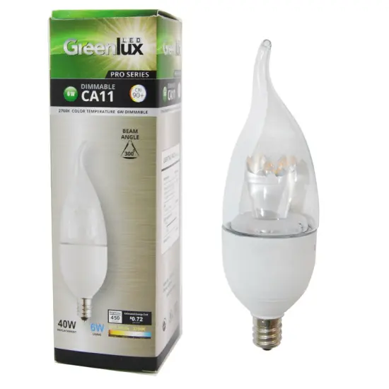 High Quality 6w Candelabra LED CA11 Soft White 450LM Light Bulb {2}