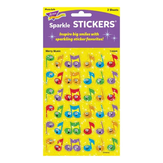 Merry Music Sparkle Stickers&reg;, 72 Per Pack, 12 Packs {2}