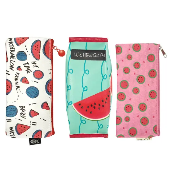 Wrapables Trendy Food Pencil Case and Stationery Pouches (Set of 3) Watermelon {1}