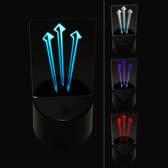 Three 3 Nails Christian Stylized 3D Illusion LED Night Light Sign Nightstand Desk Lamp {1}