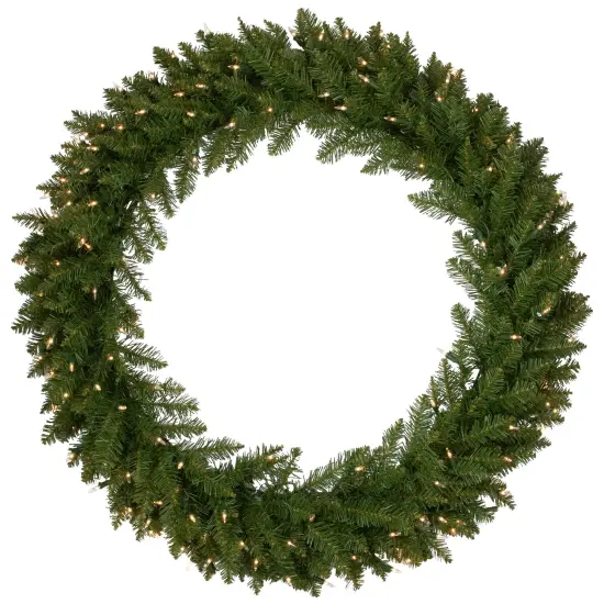 Northlight Pre-Lit Rockwood Pine Artificial Christmas Wreath - 36" - Clear Lights Green {1}