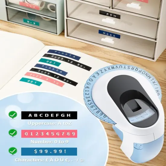 Embossing Label Maker with 6 Color Label Tapes {2}