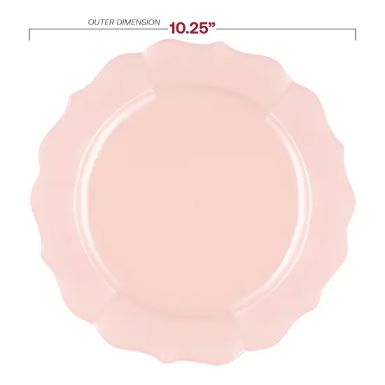 Pearl Pink Round Lotus Plastic Dinner Plates - 10.25" (120 Plates) {3}