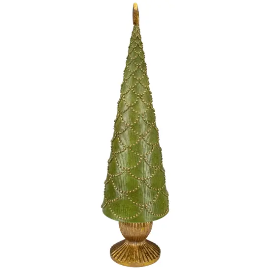 Northlight Christmas Tree Cone on Pedestal with Star Topper Decoration - 23" - Green {4}