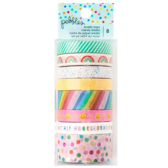 Pebbles All The Cake Washi Tape 8/Pkg-W/Foil Accents {1}