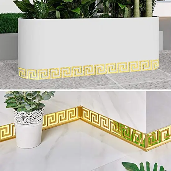 30 Pieces Acrylic Mirror Wall Stickers Mirror Decals Peel and Stick Mirror Tiles Border DIY Adhesive Wall Decor Stickers for Living Room Home Background Decor (Gold) {3}
