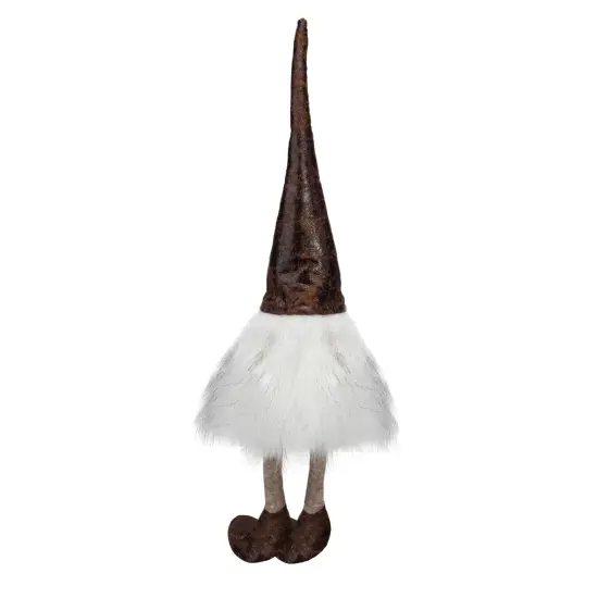 Northlight Rustic Sitting Gnome Christmas Decoration - 12" - White and Brown {5}