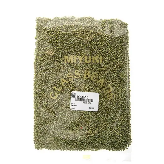 Miyuki 250g Opaque Picasso Round Rocailles Seed Beads, 11/0 Chartreuse #4515 {3}