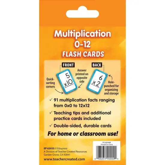 Multiplication 0-12 Flash Cards, 6 Packs {2}