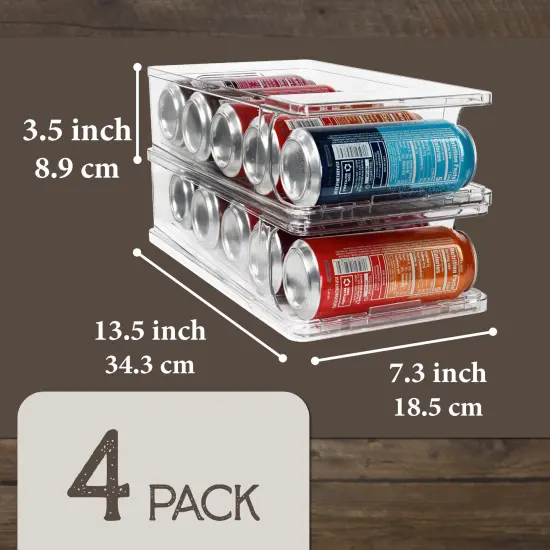 Creekview Home Emporium 4pk Clear Storage Bins - 13.5 x 7.3in Soda Can Organizer {2}