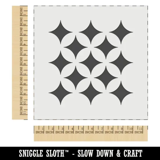 Flowers Circles and Stars Geometric Pattern Wall Cookie DIY Craft Reusable Stencil {1}