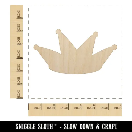 Jester Crown Hat Unfinished Wood Shape Piece Cutout for DIY Craft Projects {1}
