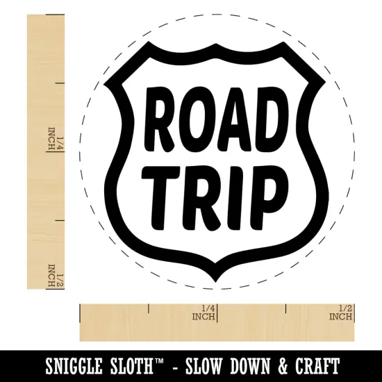 Road Trip Route Sign Travel Self-Inking Rubber Stamp for Stamping Crafting Planners Green {1}