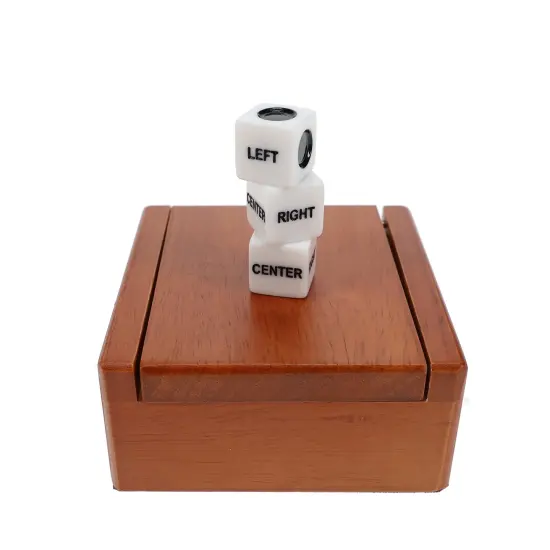 LRC - Left Right Center Dice Game in a Wooden Box {3}