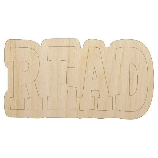 Read Fun Text Unfinished Wood Shape Piece Cutout for DIY Craft Projects {2}