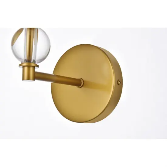 Bethany 1 light bath sconce in brass with white fabric shade {4}