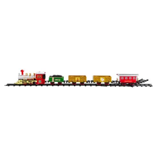 Northlight 16-Piece Battery Operated Lighted and Animated Christmas Express Train Set with Sound Red {3}
