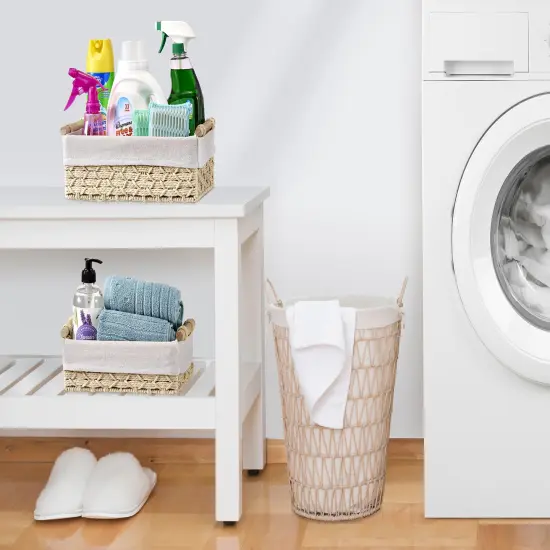 Sorbus Macrame Boho Storage Baskets - 2 Pack Beige {5}