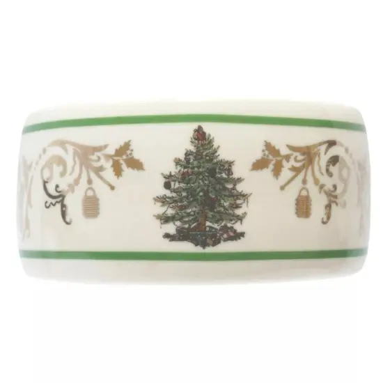 Spode Christmas Tree Napkin Ring, Gold, Set of 4 {2}