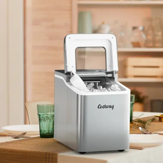 Costway Portable Ice Maker Machine Countertop 26Lbs/24H Self-cleaning w/ Scoop {9}