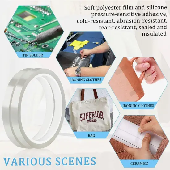 4 rolls Heat resistant Tapes sublimation Press Transfer Thermal CLEAR 10mmx30m SUBLITAPE {3}