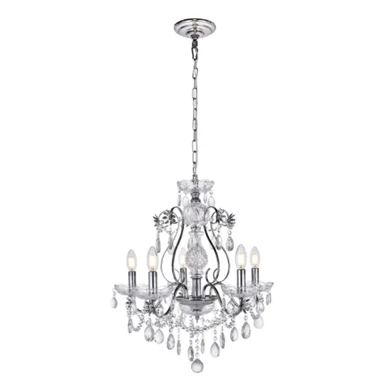 Voltaire Collection Chandelier D22 H22 Lt:5 Chrome Finish {1}