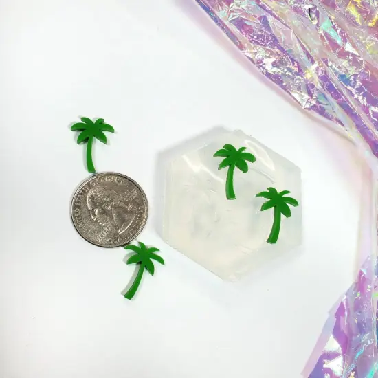 Palm Tree Stud Earring Silicone Mold(B7) {2}