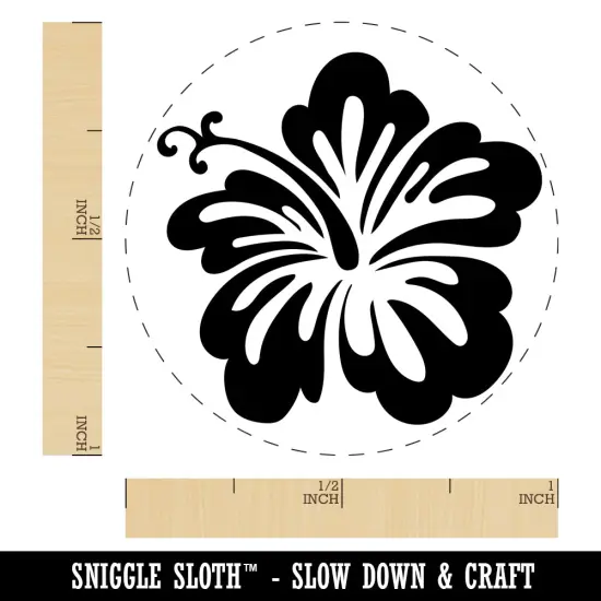 Pretty Hibiscus Flower Tropical Self-Inking Rubber Stamp for Stamping Crafting Planners Fuchsia {1}