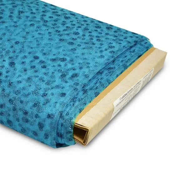 Premium Glitter Dots Tulle Fabric Bolt of 54" X25 Yards Turquoise {1}