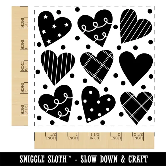 Artsy Hearts Love Square Rubber Stamp for Stamping Crafting {1}