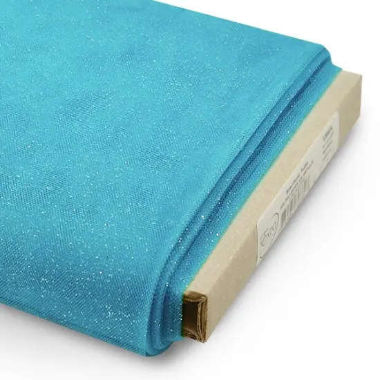 Premium Stardust Polyester Tulle Fabric Bolt of 54" X- 25 Yards Turquoise {1}
