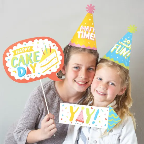 Big Dot of Happiness Funny Party Time - Happy Birthday Party Photo Booth Props Kit - 10 Piece {3}