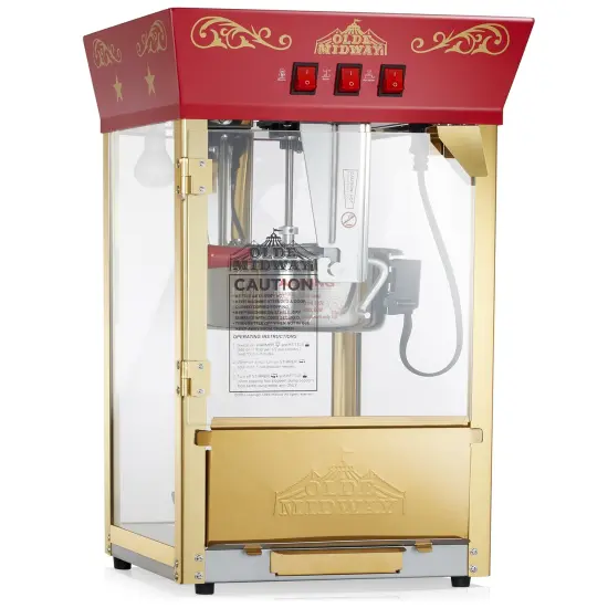 Olde Midway Movie Theater-Style Popcorn Machine Maker with 10-Ounce Kettle, Vintage-Style Countertop Popper {1}