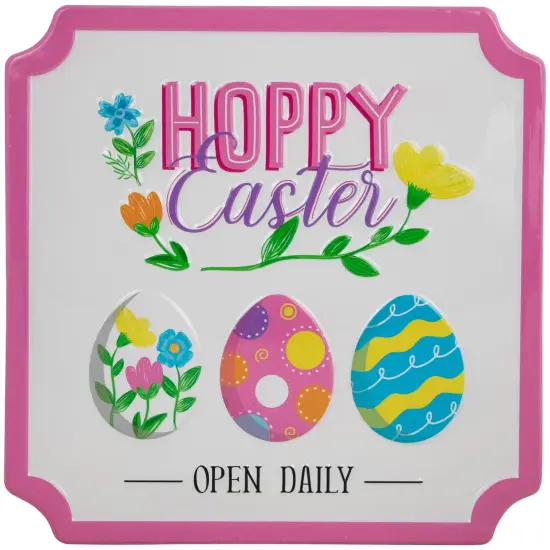 Northlight Hoppy Easter Open Daily Metal Wall Sign - 9.75" Multi {1}