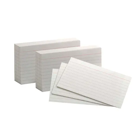 White Commercial Index Cards, 3" x 5", Ruled, 1000 Per Pack, 2 Packs {1}